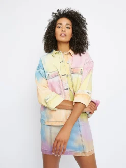 Glamorous Co-ords|Denim Jackets|Multi Tie-Dye Denim Jacket -