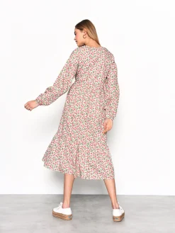 Glamorous Midi & Midaxi Dresses|Midi & Midaxi Dresses|Multi White Cherry Print Wrap Midi Dress -