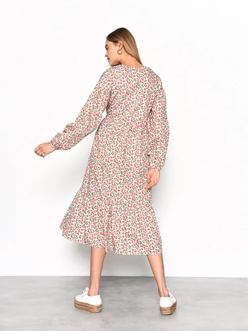 Glamorous Midi & Midaxi Dresses|Midi & Midaxi Dresses|Multi White Cherry Print Wrap Midi Dress -