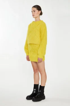 Glamorous Co-ords|Knitted Co-ords|Mustard Knit Long Sleeve Jumper -