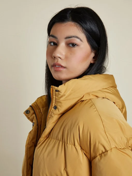 Glamorous Longline Coats|Puffer Jackets|Mustard Padded Longline Puffer Coat -