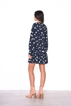 Glamorous Mini Dresses|Mini Dresses|Navy Hibiscus Pattern Shift Mini Dress -