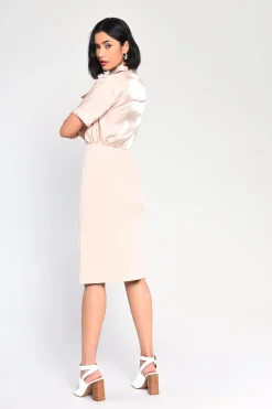 Glamorous Midi & Midaxi Skirts|Nude High Waisted Midi Skirt -
