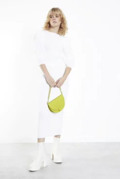 Glamorous Jumpers|Off White Knitted Jumper with Mid length Puff Sleeves -