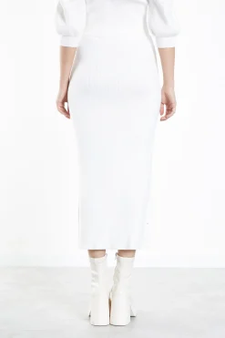 Glamorous Knitted Skirts|Midi & Midaxi Skirts|Off White Knitted Midi Skirt -