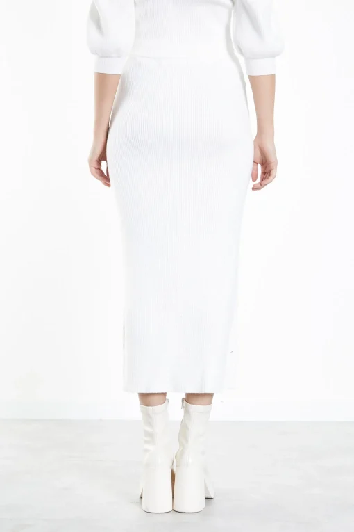 Glamorous Knitted Skirts|Midi & Midaxi Skirts|Off White Knitted Midi Skirt -