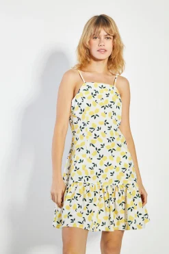 Glamorous Day Dresses|Mini Dresses|Off White Lemon Print Shift Mini Dress -