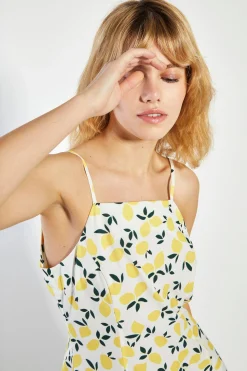 Glamorous Day Dresses|Mini Dresses|Off White Lemon Print Shift Mini Dress -