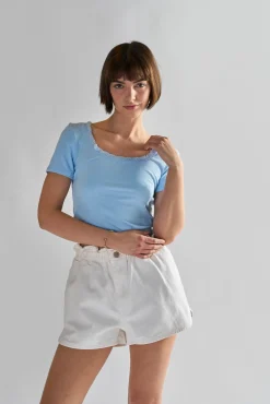 Glamorous Woven Shorts|Off White Paper bag High Waisted Shorts -