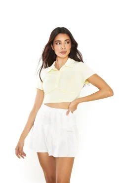 Glamorous Mini Skirts|Off White Pleated Mini Skirt -