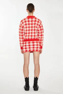 Glamorous Workwear|Co-ords|Orange Cream Dogtooth Print Mini Skirt -