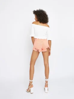 Glamorous Woven Shorts|Orange Distressed Shorts -