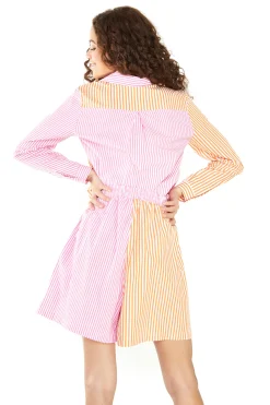 Glamorous Co-ords|Woven Shorts|Orange Pink Stripe Loose Fit Shorts -