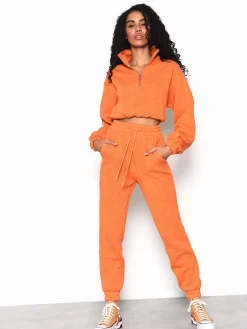 Glamorous Jet Setter|Jumpers|Orange Quarter Zip Loungewear Jumper -