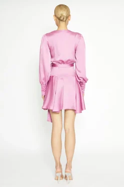 Glamorous Go To Partywear|Wrap Dressses|Orchid Long Sleeve Mini Wrap Dress -