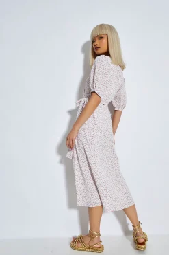 Glamorous Day Dresses|Midi & Midaxi Dresses|Orchid Multi Ditsy Tie Waist Midi Dress -