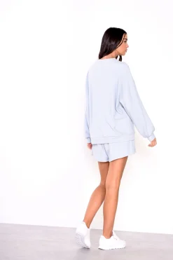 Glamorous Blouses & Shirts|Pale Blue Sweatshirt -