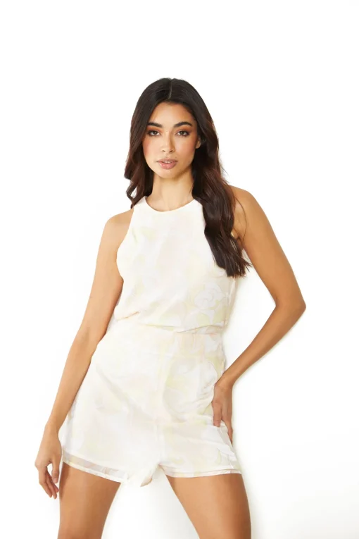 Glamorous Co-ords|Pastel Swirl Abstract High Neck Sleeveless Top -