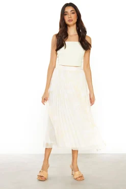 Glamorous Midi & Midaxi Skirts|Pastel Swirl Abstract Midi Skirt -