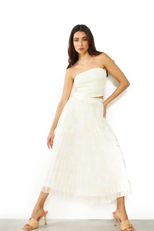 Glamorous Midi & Midaxi Skirts|Pastel Swirl Abstract Midi Skirt -