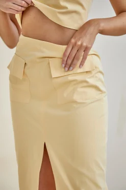 Glamorous Chic Escapes|Pencil Skirt with Front Pocket & Split -