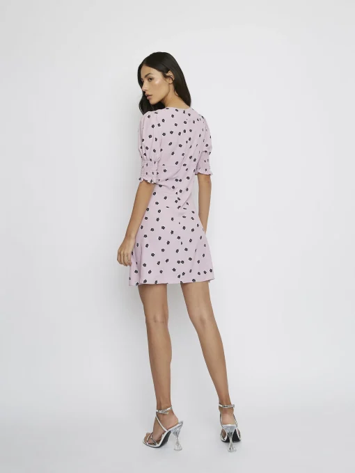 Glamorous Mini Dresses|Mini Dresses|Pink Ditsy V-Neck Mini Dress -