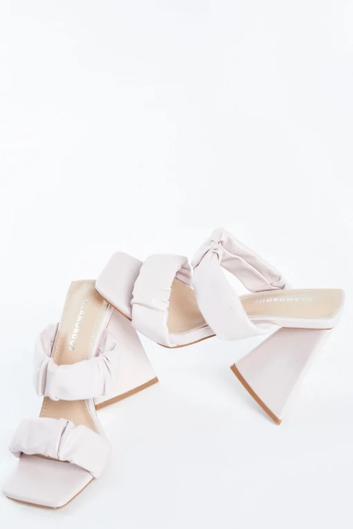 Glamorous Special Extras|Best Dressed Guest|Pink Flared Block Heel Mules -
