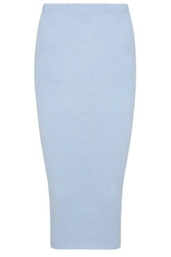 Glamorous Knitted Skirts|Midi & Midaxi Skirts|Powder Blue Knitted Midi Skirt -