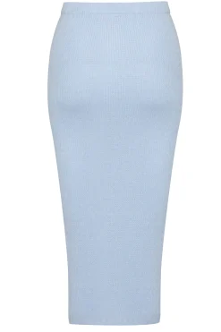 Glamorous Knitted Skirts|Midi & Midaxi Skirts|Powder Blue Knitted Midi Skirt -