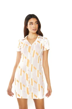 Glamorous Mini Dresses|Mini Dresses|Retro Geo Button Front Mini Dress -