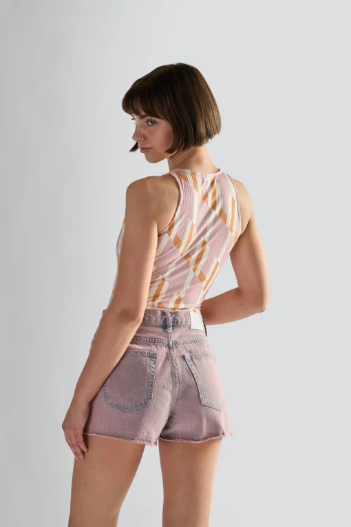 Glamorous Crops, Corsets & Bodysuits|Retro Geo High Neck Bodysuit -