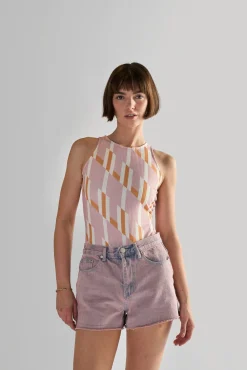 Glamorous Crops, Corsets & Bodysuits|Retro Geo High Neck Bodysuit -