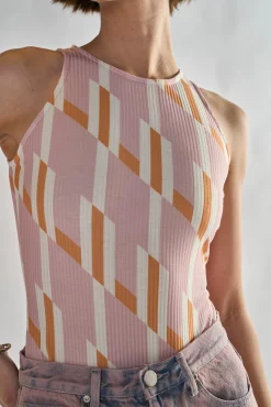Glamorous Crops, Corsets & Bodysuits|Retro Geo High Neck Bodysuit -