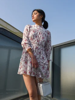 Glamorous Day Dresses|Romantic Floral Chiffon Dress -