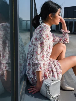 Glamorous Day Dresses|Romantic Floral Chiffon Dress -