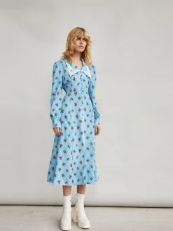 Glamorous Midi & Midaxi Dresses|Midi & Midaxi Dresses|Rose Trellis Split Front Collar Midi Dress -