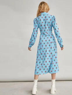 Glamorous Midi & Midaxi Dresses|Midi & Midaxi Dresses|Rose Trellis Split Front Collar Midi Dress -