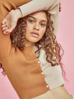 Glamorous Cardigans|Rust Beige Crop Cardigan -