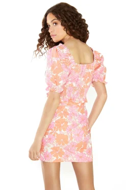 Glamorous Best Dressed Guest|Mini Skirts|Sixties Floral Belted Mini Skirt -
