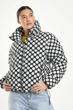 Glamorous Puffer Jackets|Jackets|Sixties Flower Puffa Jacket -