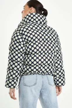 Glamorous Puffer Jackets|Jackets|Sixties Flower Puffa Jacket -