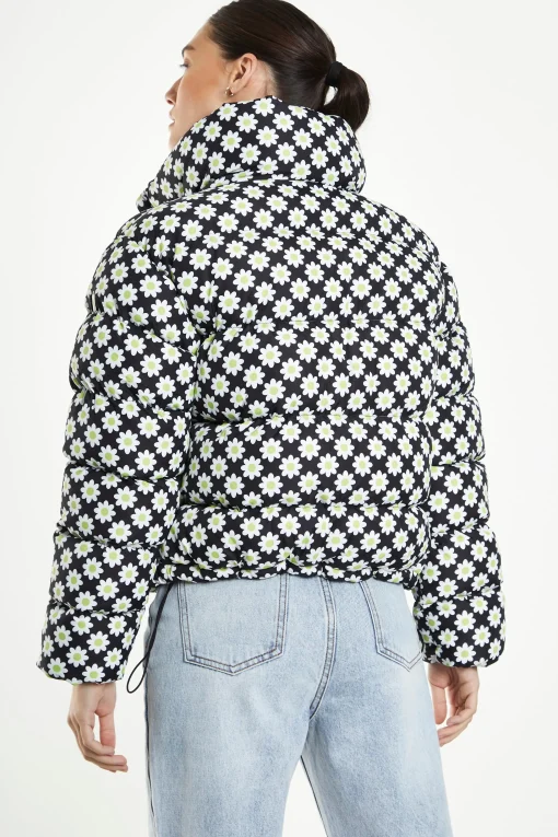 Glamorous Puffer Jackets|Jackets|Sixties Flower Puffa Jacket -