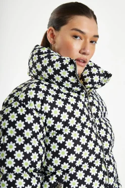 Glamorous Puffer Jackets|Jackets|Sixties Flower Puffa Jacket -