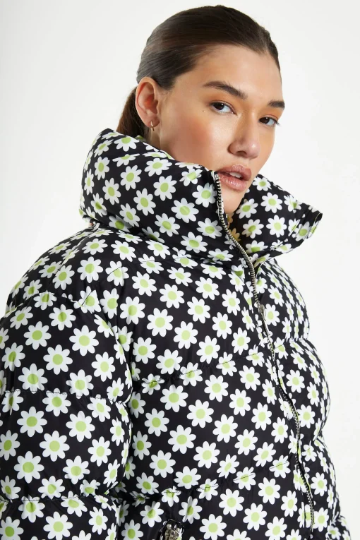 Glamorous Puffer Jackets|Jackets|Sixties Flower Puffa Jacket -