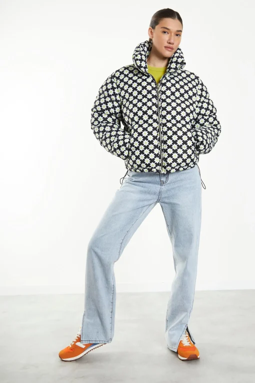 Glamorous Puffer Jackets|Jackets|Sixties Flower Puffa Jacket -
