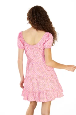 Glamorous Mini Dresses|Mini Dresses|Sixties Geo Ditsy Milkmaid Mini Dress -