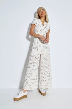 Glamorous Jumpsuits|Space Out Ditsy V- Neck Jumpsuit -