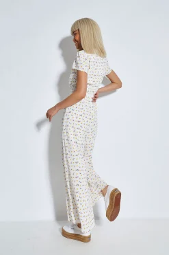 Glamorous Jumpsuits|Space Out Ditsy V- Neck Jumpsuit -