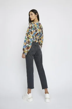 Glamorous Blouses & Shirts|Spring Floral V- Neck Long Sleeve Elasticated Blouse -