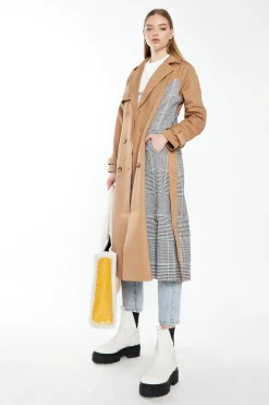 Glamorous Longline Coats|Coats|Stone Check Trench Coat -